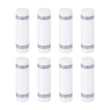 Imagem de 8 parafusos isolantes, parafusos publicitários de cabeça dupla de aço inoxidável de 1,27 cm x 3 cm, suportes de parede para suporte de placa de vidro acrílico, suporte de copo de vinho, branco