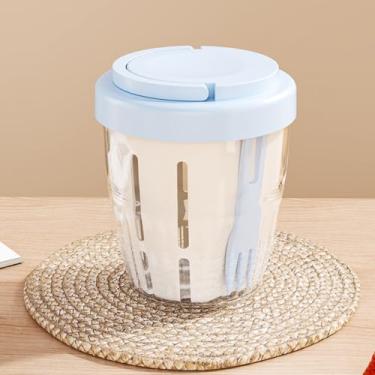 Imagem de Copos de parfait reutilizáveis com tampas, recipientes de aveia com tampas, 401-500 ml com garfo para armazenar lanches, saladas, frutas, fácil de limpar.