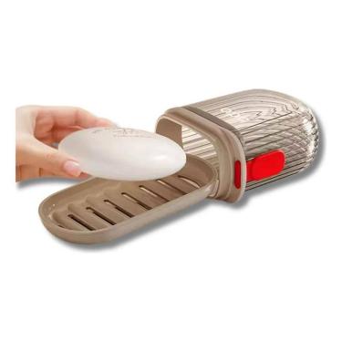 Imagem de 2X Saboneteira Para Viagem Com Estojo Dupla Drenagem E Trava