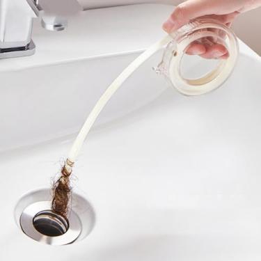 Imagem de Ferramenta de limpeza de remoção de pelos de drenagem, desentupindo canos de água esgotos e vasos sanitários