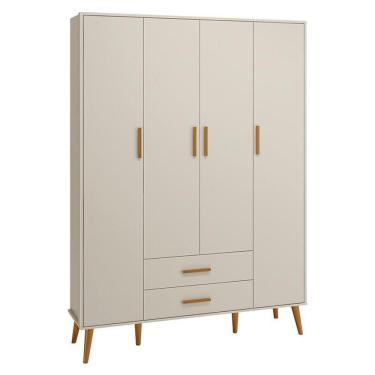 Imagem de Guarda Roupa Infantil Isis 4 Portas E 2 Gavetas Areia - Reller Móveis Areia