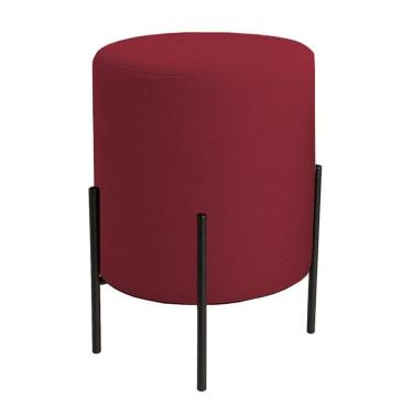 Imagem de Puff Orgânico Boucle Thor Com Pés De Ferro Preto Bordo