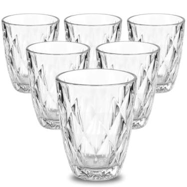 Imagem de Conjunto de 6 Copos Diamond em Vidro Grosso, 300ml, Modelo Diamante, para Água, Suco e Vinho, Estilo Luxo