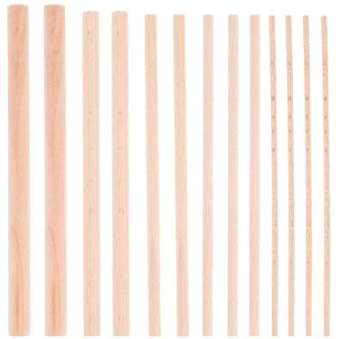 Imagem de SOFPLATE 30 varetas de madeira para cavilha de madeira de 15 cm varas de madeira de faia inacabadas bastões redondos de madeira 3/5/6/8/10 mm de diâmetro acessórios para artesanato DIY modelo