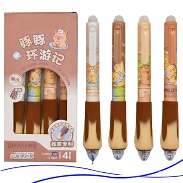 Imagem de Lopenle 12 peças de caneta de gel ergonômica, macia, apagável, com clique, tinta azul, ferramenta de escrita confortável para escola, escritório e uso diário