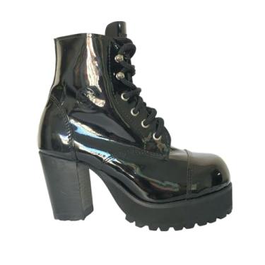 Imagem de Coturno Vilela Boots Salto Couro Legítimo | Envernizado ou Fosco | Elegância, Estilo, Atitude e Durabilidade (Preto Envernizado, BR, Adulto, Numérico, 36)