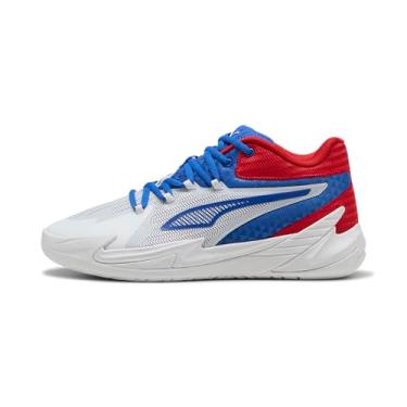 Imagem de PUMA Tênis masculino de basquete Dagger, Branco-montanha azul para todos os tempos vermelho Ah25, 43