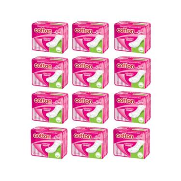 Imagem de Kit 12 pacotes Absorventes Femininos Cotton Line Suave Sem Abas – 96 Unidades | Conforto, Alta Absorção e Frescor Diário