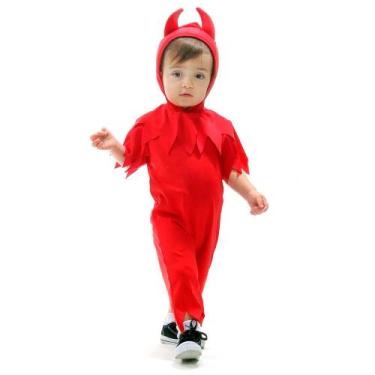 Imagem de Fantasia de Diabinho Capetinha Bebê de Halloween Com Capuz - Sulameric
