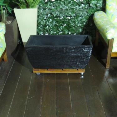 Imagem de Suporte 60x20cm jardineira em madeira tratada com rodas em gel/silicon