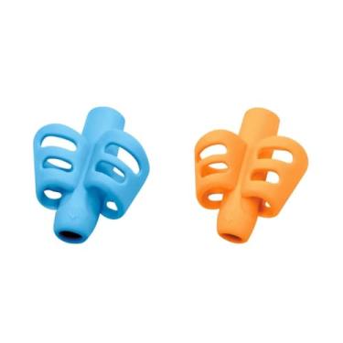 Imagem de Kit 2 Adaptadores de Escrita Suporte para Lápis Ergonômico Escola Colorido Sortido Conjunto Caneta