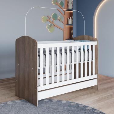 Imagem de Berço Mini Cama Lápis de Cor Espresso Móveis Rústico/Branco