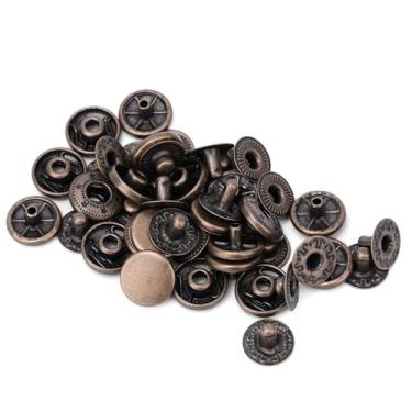 Imagem de RiToEasysports 50 Conjuntos de Fechos de Pressão, Design Prático para Bagagem e Tendas, Fechos de Latão Puro para Roupas e Chapéus, 3 Tamanhos e Cores (15mm)