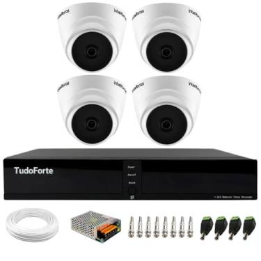 Imagem de Kit 4 Câmeras Dome VHL 1220 D G8 HDCVI 2mp Intelbras Visão 20m + Dvr Tudo Forte TFHDX 3304 4 Canais