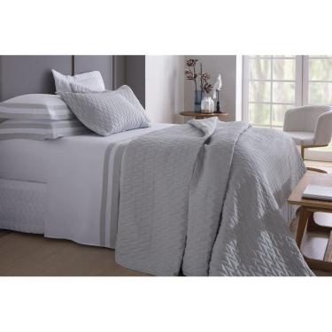 Imagem de Jogo De Cama Casal Double Branco/Prata 200F 2,20Mx2,50M