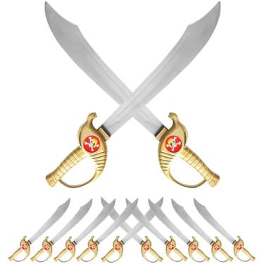 Imagem de 10 Super Espadas de Brinquedo Piratas Caribe Infantil Dourada 57cm