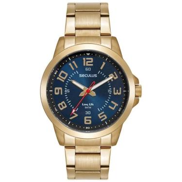 Imagem de Relógio Seculus Masculino Ref: 44296gpsvda4 Casual Dourado