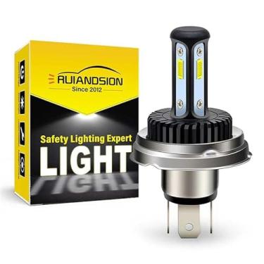 Imagem de Ruiandsion Lâmpada de farol LED R2 P45T H5 AC/DC 12-24V super brilhante branco alto baixo lâmpada LED para farol de motocicleta, sem polaridade