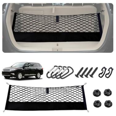 Imagem de Rede de carga de caminhão para Toyota Highlander 2020-2025 2026 acessórios, rede de carga de malha traseira estilo envelope para porta-malas, elástico resistente de 5 mm e organizador de rede de porta