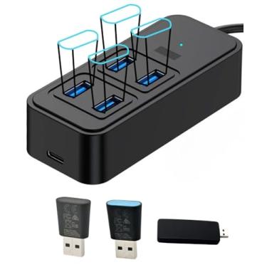 Imagem de CANZLIK Hub USB atualizado de 4 portas compatível com dongles Vive Tracker USB Vive Tracker 3.0 2.0 VR Console Dongles, cabo de 1,5 m para alcance estendido, 4 portas USB 3.0 + 1 porta de alimentação
