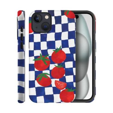 Imagem de Capa para iPhone 15, capa fosca para meninas e mulheres, tomate vermelho engraçado tomate vegetal