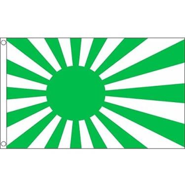 Imagem de AZ FLAG - Bandeira verde do sol nascente do Japão - 2 x 3 pés - Poliéster 100D japonês imperial - Banner Wwi com dois ilhós de metal - Resistente ao desbotamento - Cores vivas - 60 cm x 3 pés - 90 x