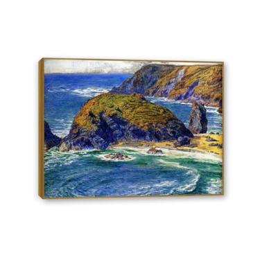 Imagem de Zeichn8u William Holman Hunt Arte de Parede Ilha dos Aspargos Pôster Famosas Pinturas William Holman Hunt Decoração de Parede Impressão Imagem para Sala de Estar Quarto Escritório 40x30cm (40.6x30.5
