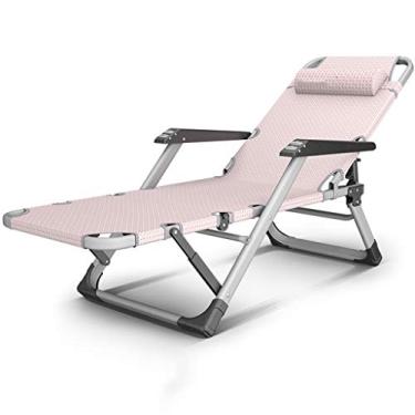Imagem de Cadeira reclinável dobrável Textoline, cadeira reclinável ajustável para pátio com almofada de apoio lombar, suporta 136 kg