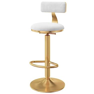 Imagem de LULUMAIC Banquetas de bar giratórias de luxo modernas banquetas de balcão alto leves e luxuosas cadeiras de bar de cozinha cadeiras de lazer ajustáveis de 65 a