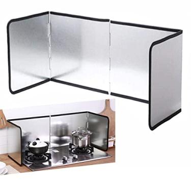 Imagem de Protetor contra respingos de fogão dobrável portátil de 40 cm para proteção contra respingos de óleo e graxa, frigideira, tela de respingos, essencial para cozinhar sem bagunça