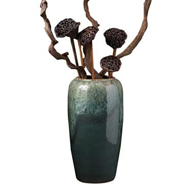 Imagem de Yalych Vaso decoração escritório vaso grande decoração sala de estar arranjo de flores piso jingdezhen vaso artesanal de cerâmica 50 x 25 cm decoração de casa
