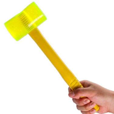 Imagem de Martelo Marreta de Borracha Silicone Piso Amarelo Emborrachado para Construção e Reparos Marreta com Cabo Antiderrapante Ergonomico