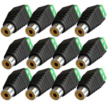 Imagem de Ulightfire Conector fêmea RCA adaptador de áudio e vídeo adaptador de plugue acoplador fêmea para extensão de cabo RCA, pacote com 12