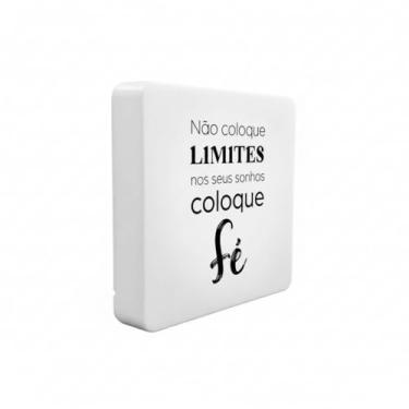 Imagem de Luminária Box Slim Coloque Fé USB, LED 5W, Polietileno, 20x18x5 cm, Bivolt, Luz Difusa, Cabo USB 1,2m