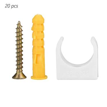 Imagem de Braçadeira de tubulação em forma de u braçadeiras de tubulação de gás de água de plástico clipes de fixação de suporte resistente para sistemas de encanamento HVAC Material PPR (25mm + parafuso 20pcs)