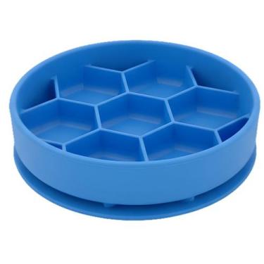 Imagem de Comedouro Lento Colmeia com Ventosa New York Pets - Médio - Azul Celes