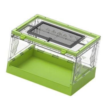 Imagem de ＡＷＨＡＯ Tanque de Répteis Dobrável Transparente, Habitat para Lagartos, Gabinete para Animais de Estimação de Mesa com Tampa Deslizante, Tanque de Reprodução, Verde
