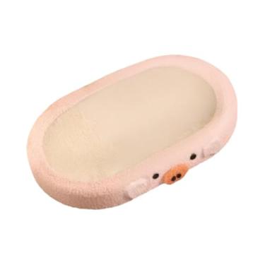 Imagem de Gralara Arranhador para gatos, proteção para móveis de sala de estar, e fofo, para gatos de interior, design oval de porco para gatos e gatinhos, Rosa