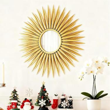 Imagem de DUOHONG Espelhos decorativos Gold Sun para decoração de parede
