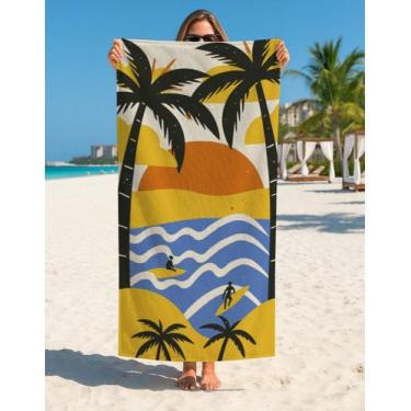 Imagem de Toalha Praia Banho Verão Surf Sol E Mar 70x140 Cm Estampada - Use Thuc