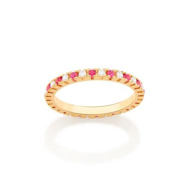 Imagem de Aparador de aliança  18k com zircônias ROSA 512967 Rommanel, Rosa, 16