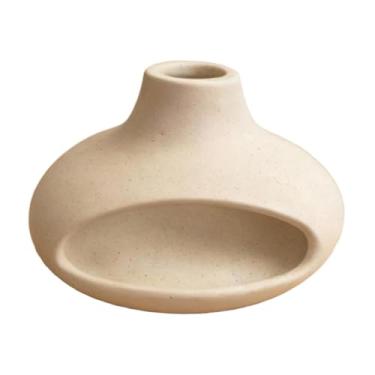 Imagem de Fenteer Queimador de incenso de cerâmica, recipiente para defumação, queimador de incenso em cone SPA, suporte para para sala de jantar, mesa, sala, Branco