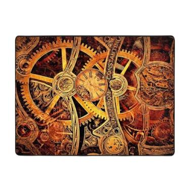 Imagem de ZERAOKE Cool Steampunk Gears Tapete de área 48 x 63 polegadas, lavável na máquina com suporte antiderrapante, tapetes macios para sala de estar, quarto, entrada, quarto de crianças, decoração de casa