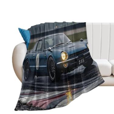 Imagem de HouLaiZhe Cobertor super macio de flanela retrô clássico carro vintage estático legal leve cobertor refrescante para sofá-cama cadeira sofá carro viagem ao ar livre leve quente 127 x 152 cm