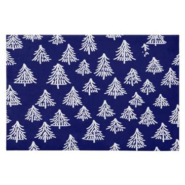 Imagem de CEBUGI Tapete de área 60 x 90 cm macio lavável tapete antiderrapante com suporte de borracha branco árvores de Natal tapetes de área para sala de estar, quarto, decoração de casa