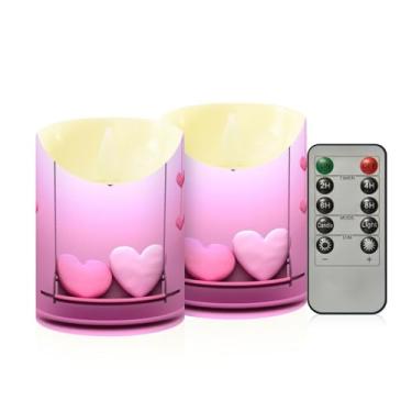 Imagem de Wassud Pacote com 2 balões fofos no balanço velas sem chama com controle remoto, velas realistas cintilantes com temporizador, velas decorativas para Natal, casamento, festa, decoração de casa pequena