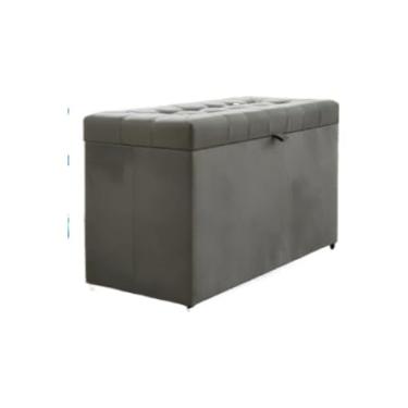 Imagem de Banqueta Decorativa Com EspaçO De Armazenamento - FáCil Acesso(CINZA,Pés em PVC)