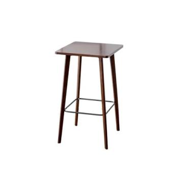 Imagem de Mesa de bar Mesa de jantar madeira para cozinha, simples, quadrada, para lazer, mesa bar alta para espaços estreitos(Brown)