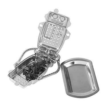Imagem de Infusor de chá de aço inoxidável em forma de robô, infusor de folhas de chá soltas de aço inoxidável, filtro difusor de especiarias herbais, perfeito para cozinha, sala de estar, escritório, casa, etc