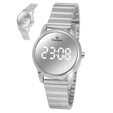 Imagem de Relógio Champion Feminino Ref: Ch48215q Led Espelhado Prateado